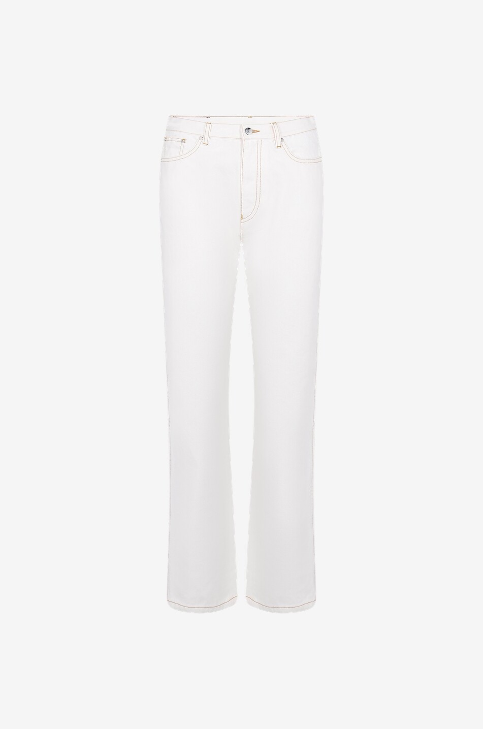 Topstitched straight-leg jeans