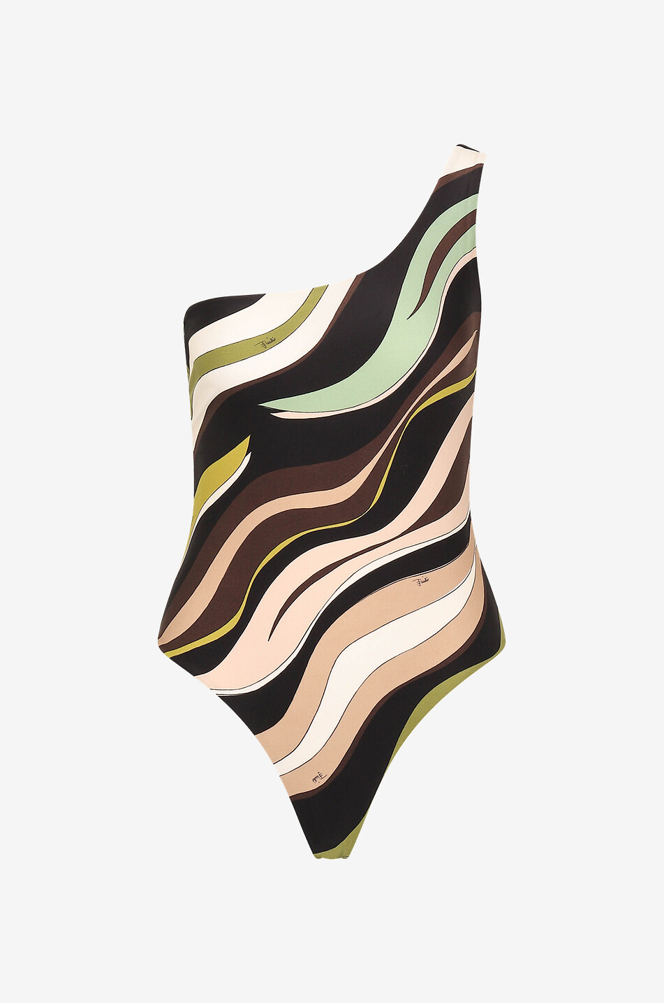 PUCCI Fiamme one-shoulder swimsuit Women MULTI COLOURED 1