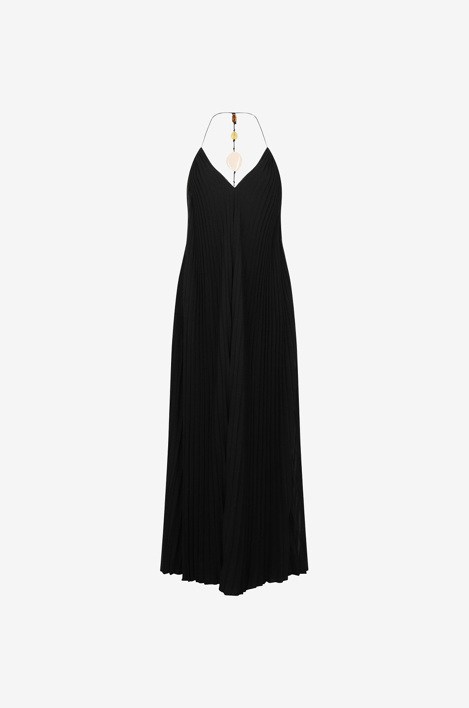SIMKHAI A-förmiges langes Plissee-Kleid Azita Damen SCHWARZ 1