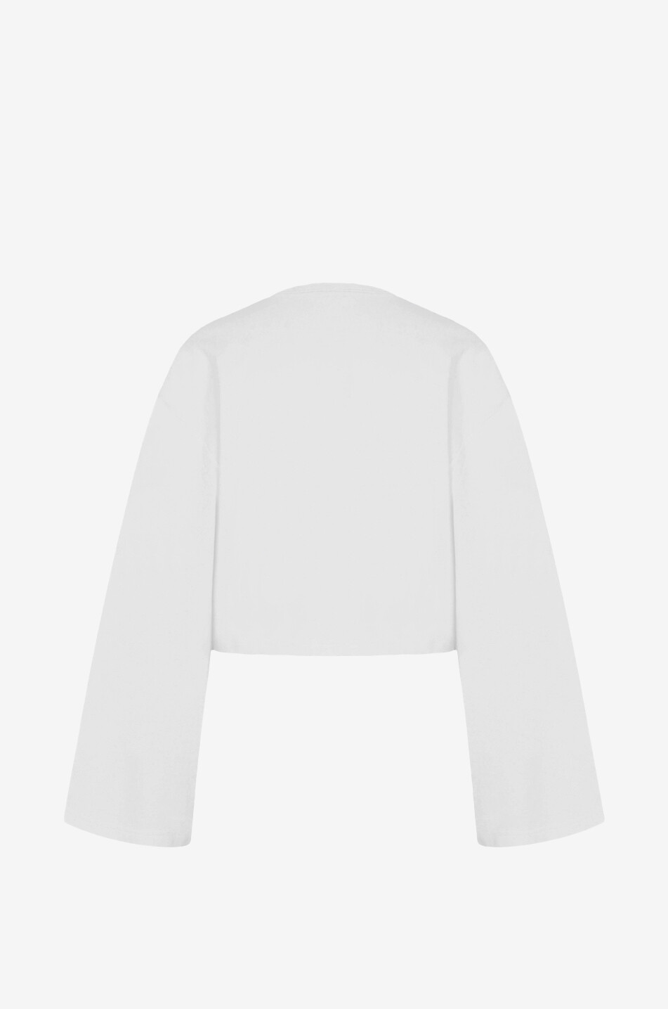 Langärmeliges T-Shirt aus Bio-Baumwolle Crop Bell Sleeve Tee