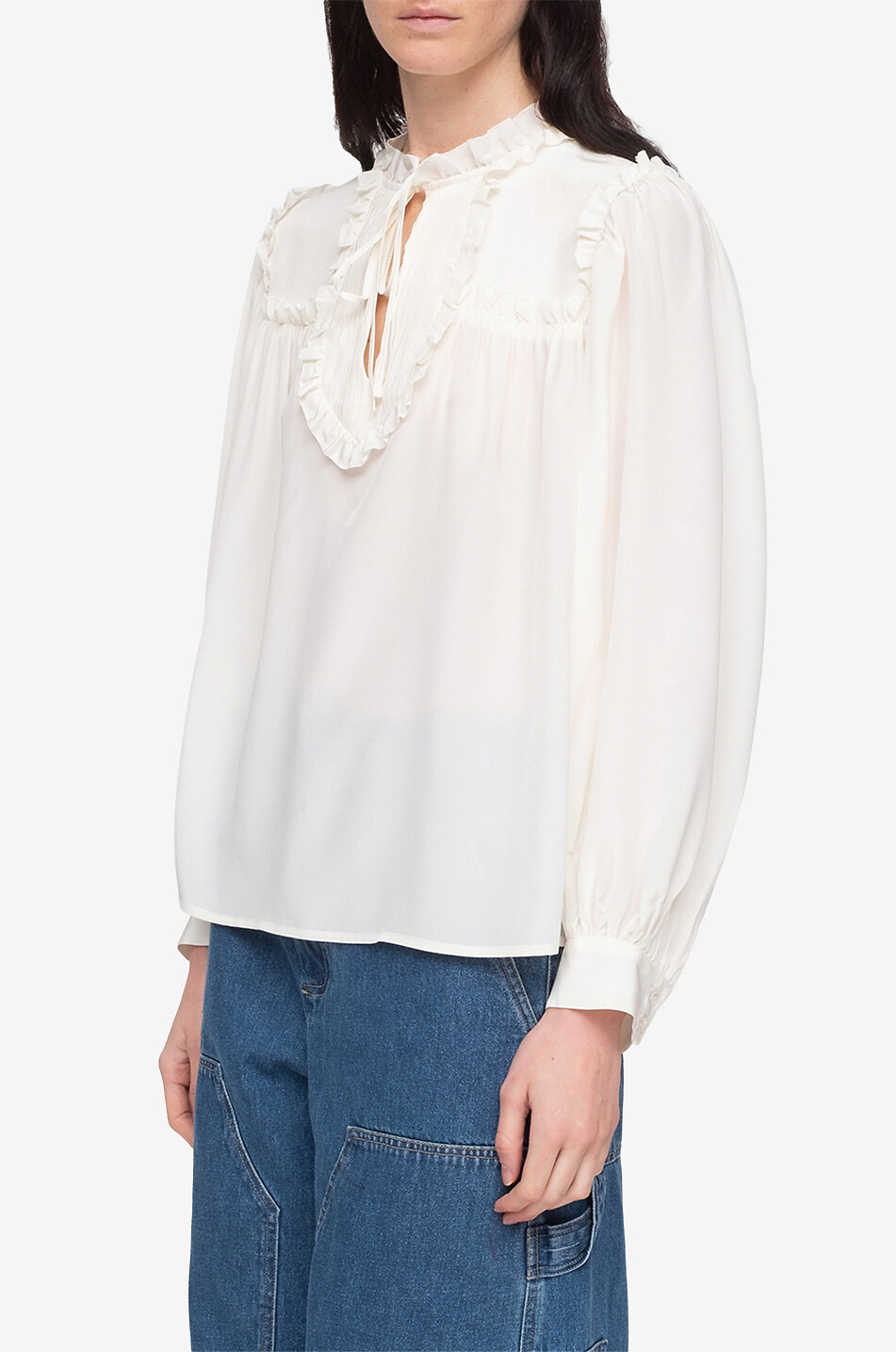 Langärmelige Bluse aus Seide Soraya