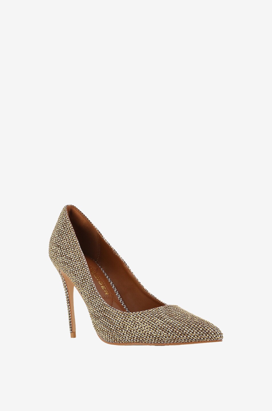 Belgravia fabric heeled pumps