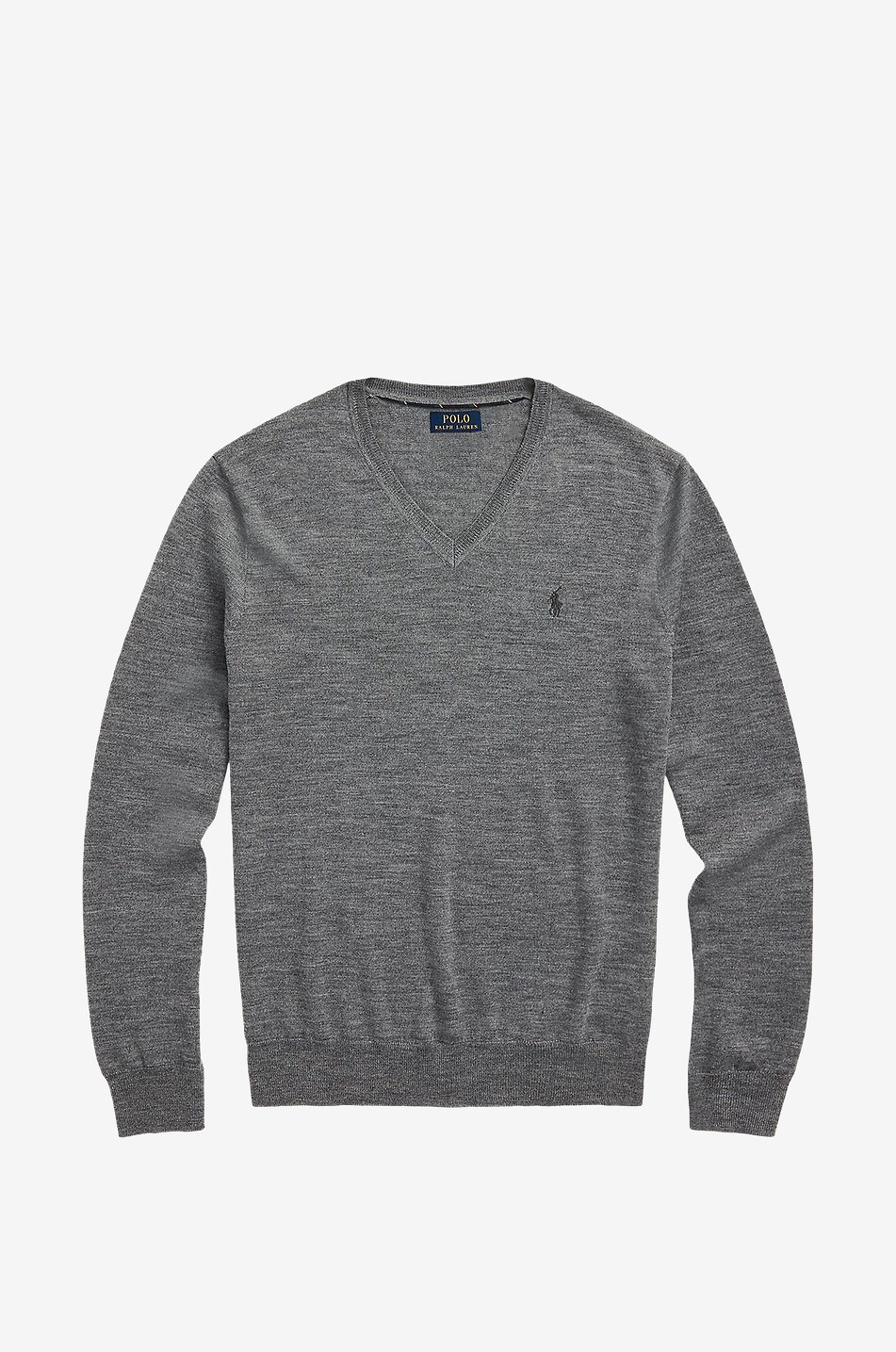 V-Kragen-Pullover aus waschbarer Wolle Slim Fit Pony