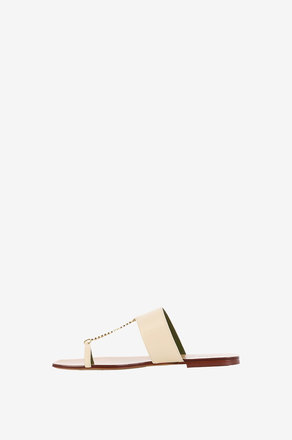 MARIA LUCA Leather chain-detail sandals Women EGGSHELL 3