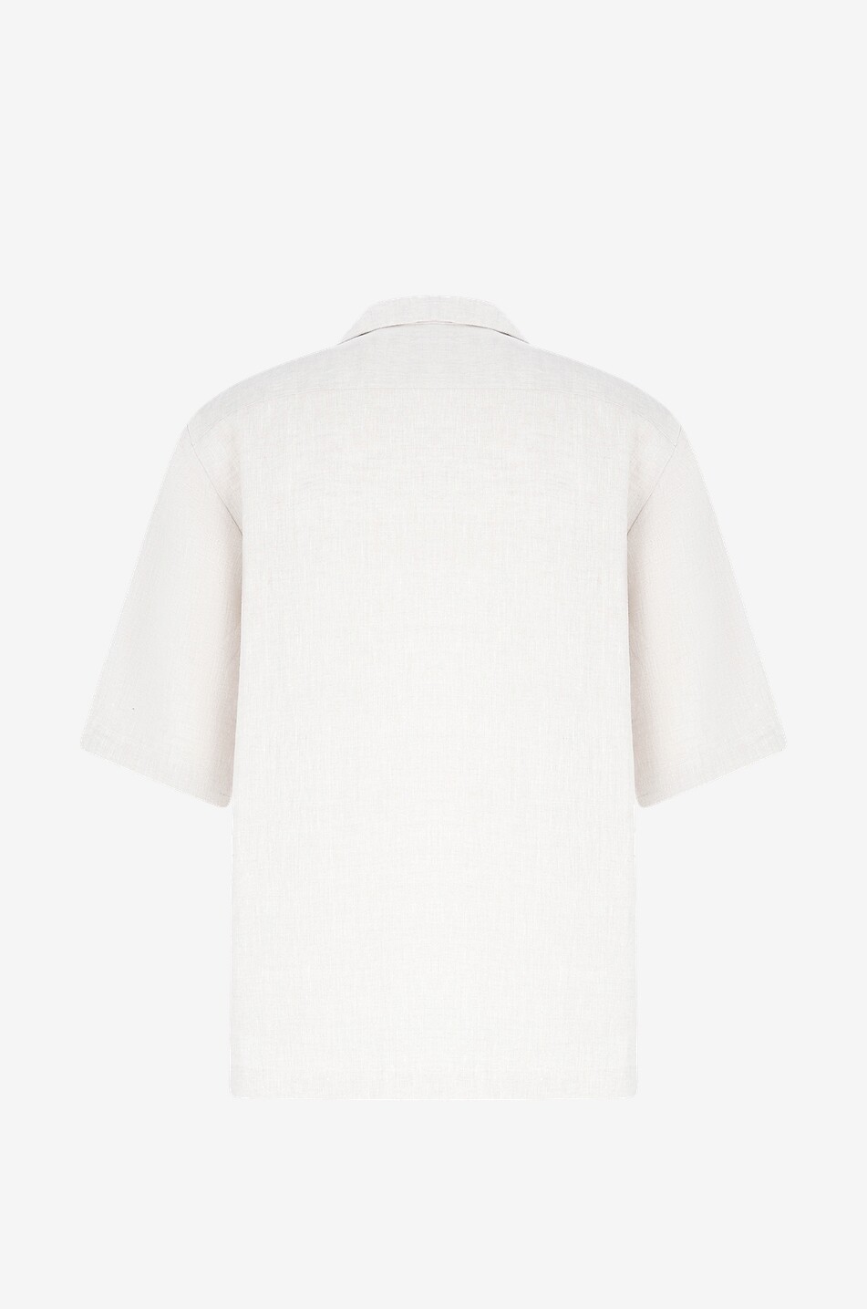 PT TORINO COLLECTION Linen short-sleeved shirt Men EGGSHELL 2