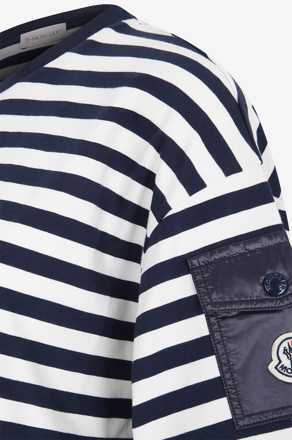 MONCLER Lässiges gestreiftes Mini-T-Shirt-Kleid Damen CREMEFARBEN 3