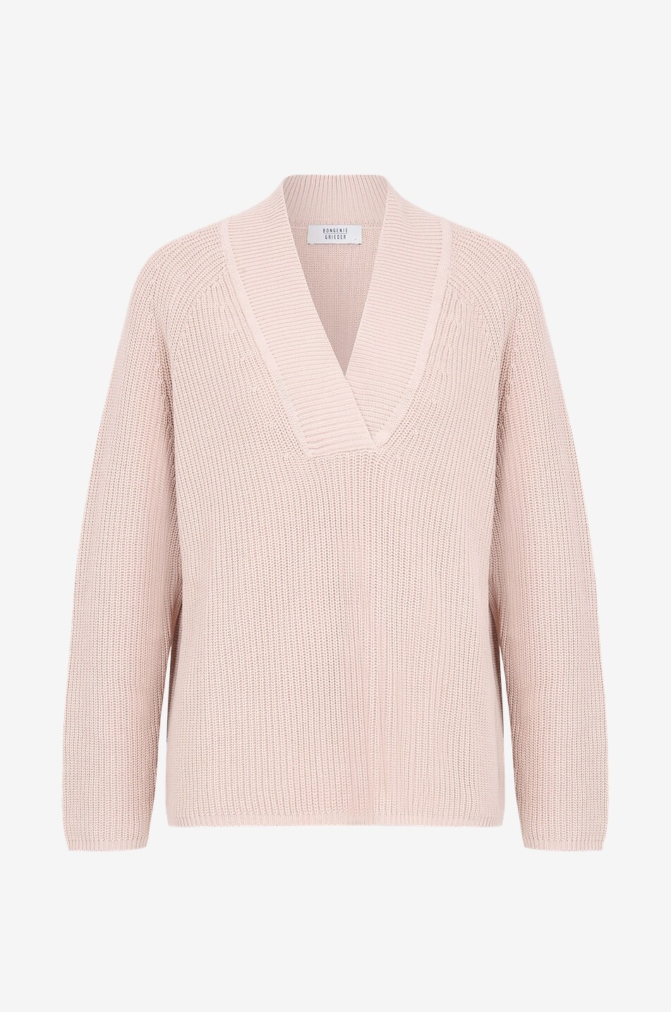 Cotton V-neck jumper with raglan sleeves