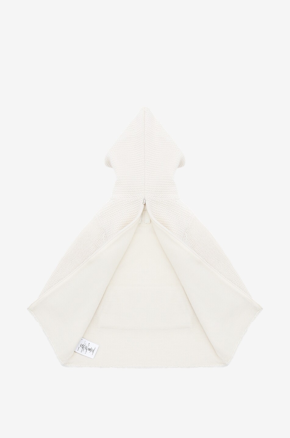 BONPOINT Veste à capuche en cachemire bébé Burnou Bébé BLANC 3