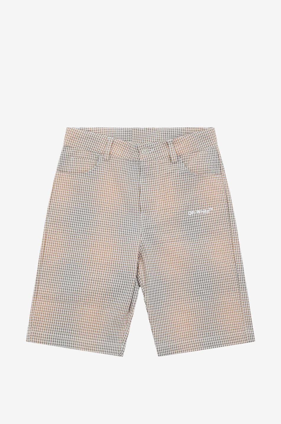Diagonal checked boy's seersucker Bermuda shorts