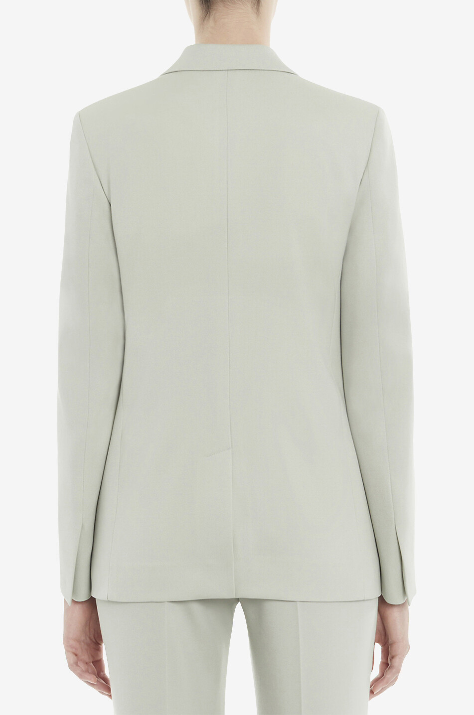 LANVIN Blazer à boutonnage simple en sergé de laine Femme VERT 4