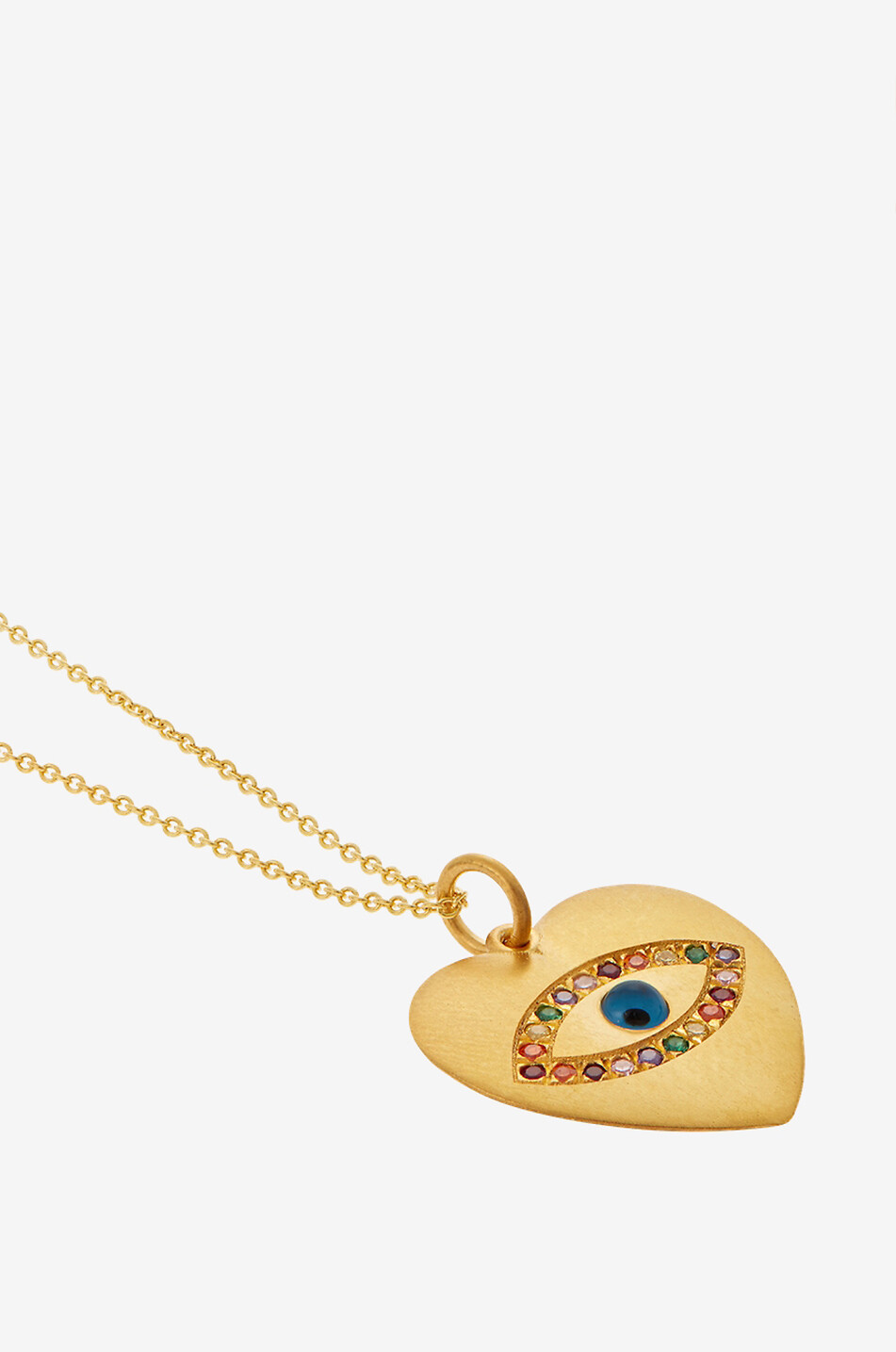 Goldene Halskette Eye Heart Rainbow