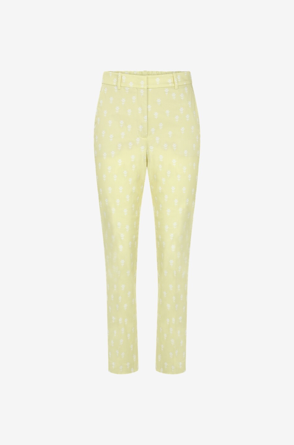 Zigarettenhose aus geblümtem Baumwollstretch Galene