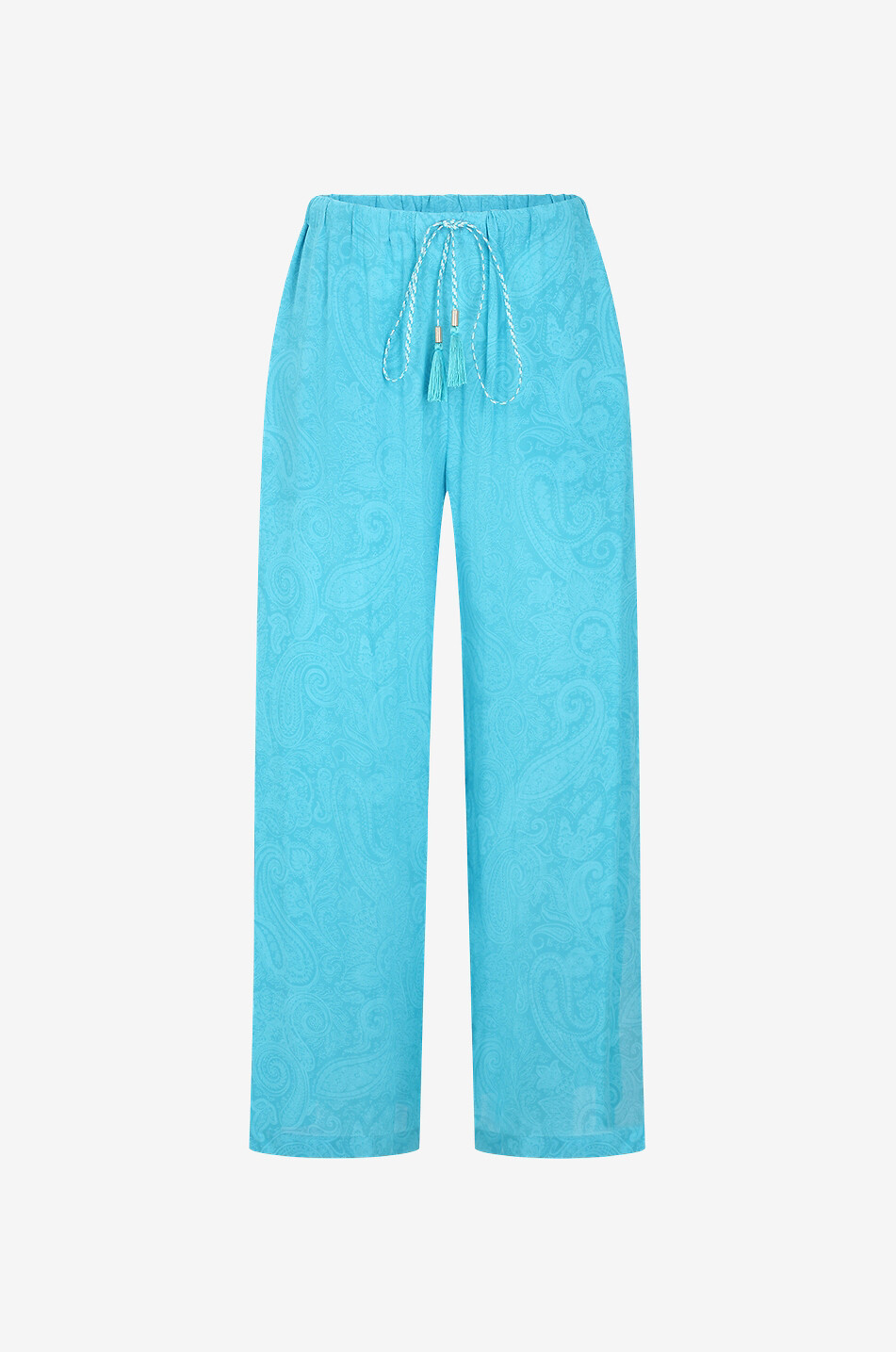 Weite fliessende Crêpe-Hose mit Paisley-Print