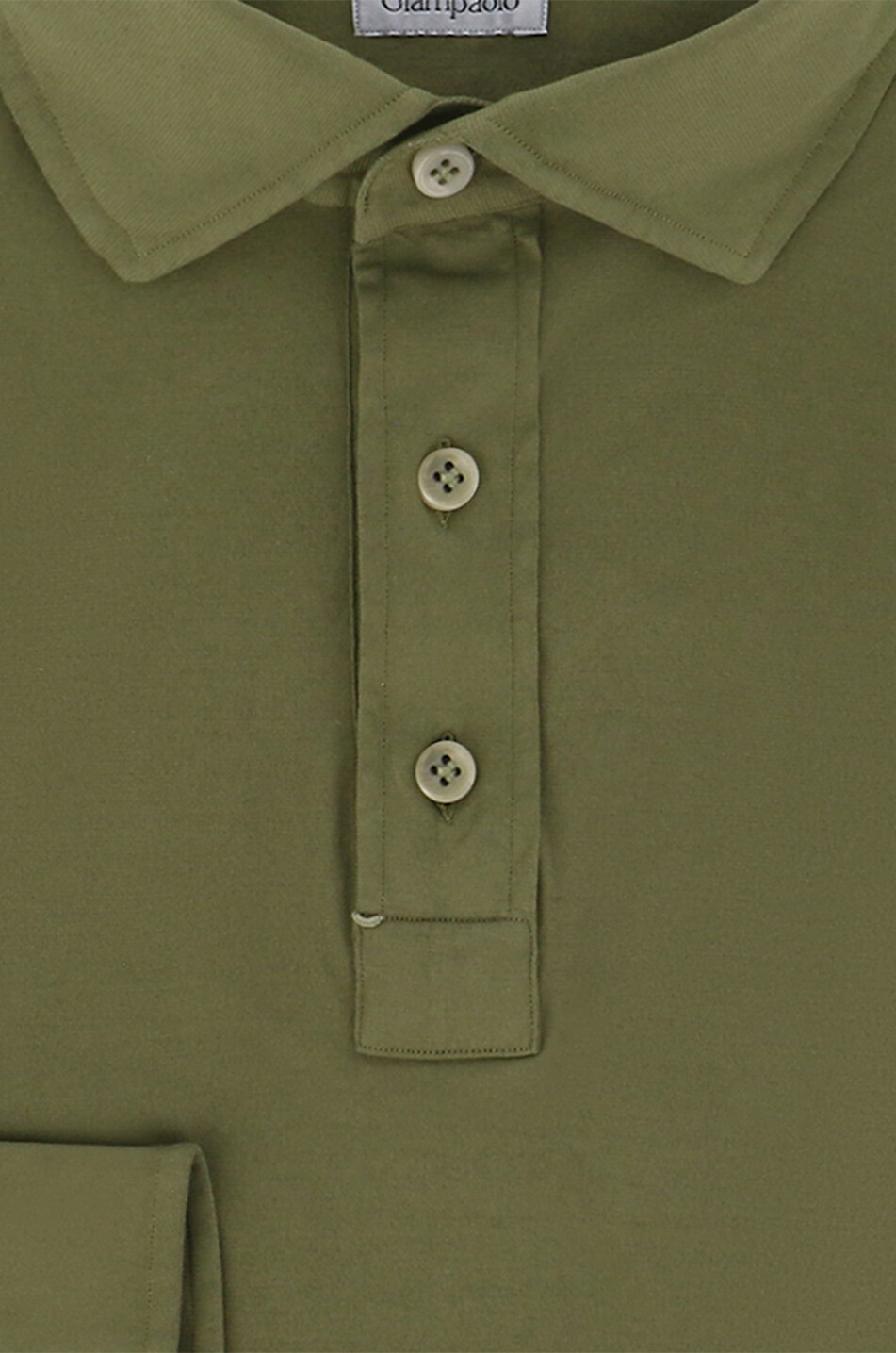 GIAMPAOLO Langärmeliges Polohemd aus Baumwolle Mola Herren MITTELGRÜN 2