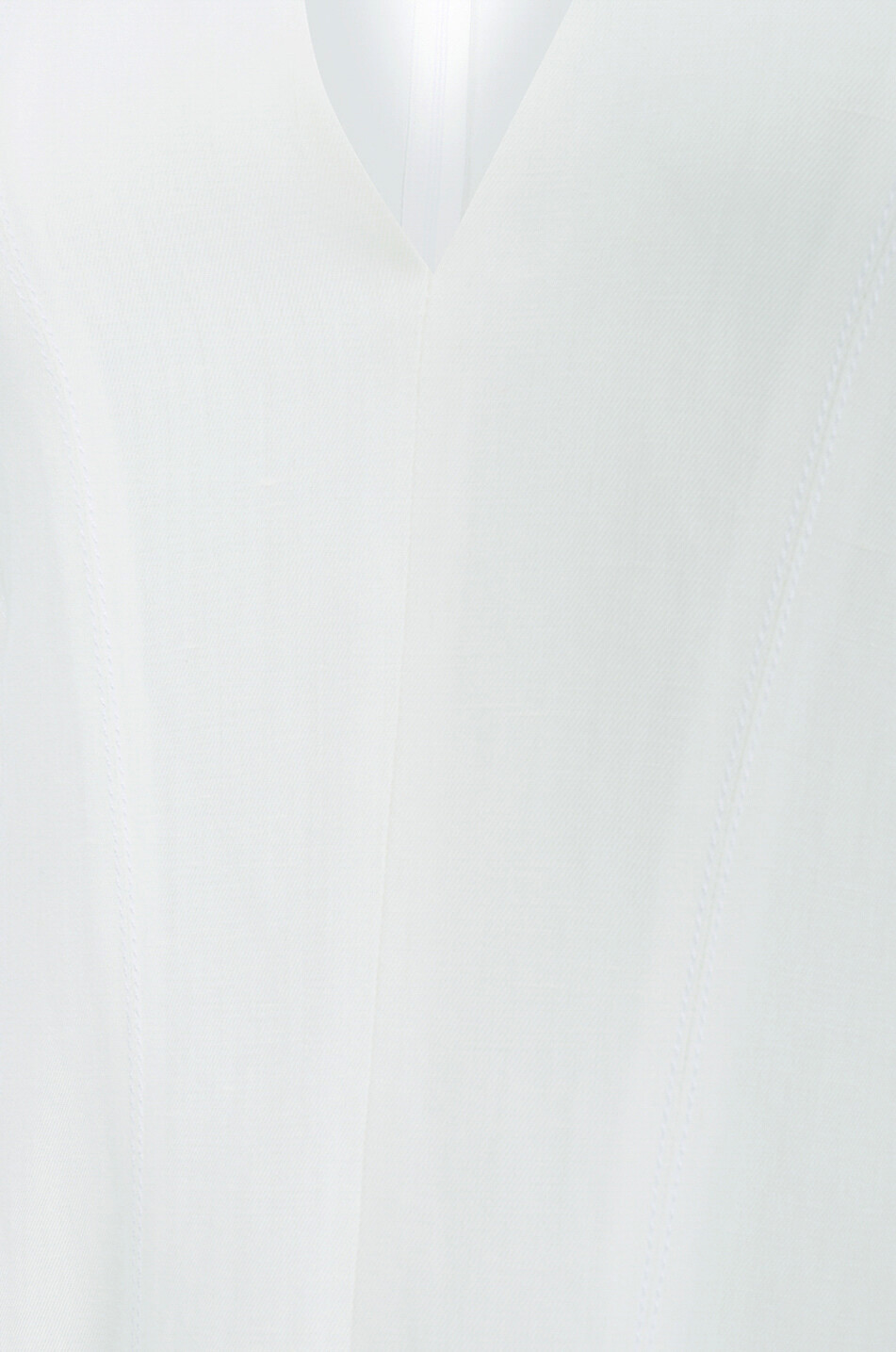 Ärmelloses Midikleid aus Leinenmix mit V-Ausschnitt