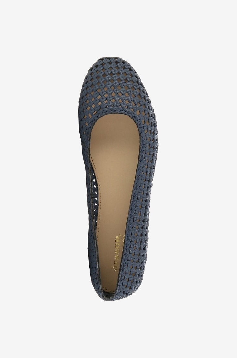 DRAGON Ballerinas aus echtem Leder Flower Damen BLAU 5