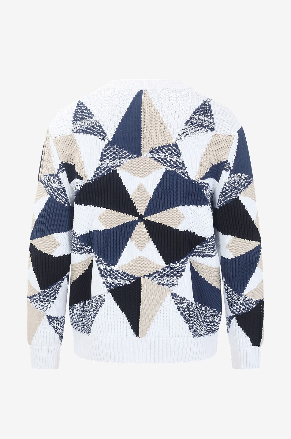 MISSONI Patchwork effect cotton jacquard cardigan Men WHITE 2