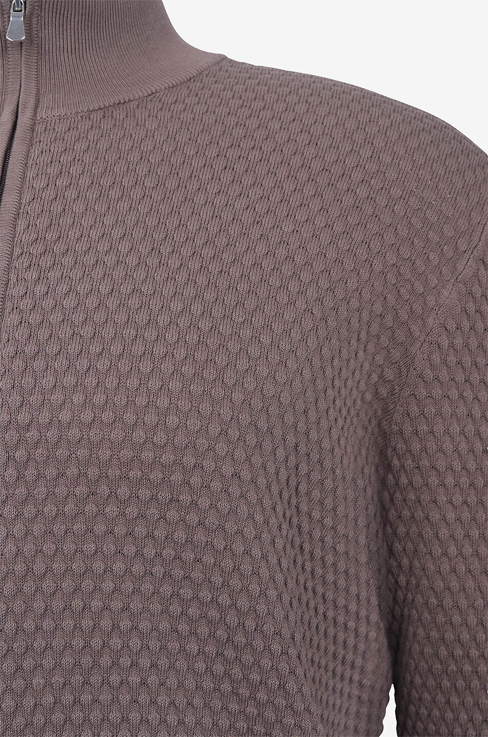 GRAN SASSO Full-zip cotton cardigan with stand-up collar Men BROWN 3