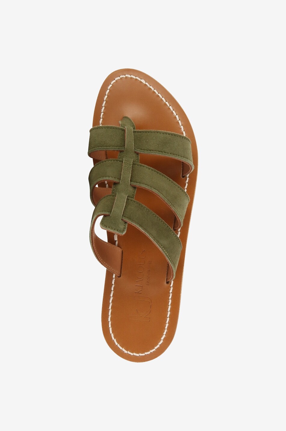 K JACQUES Dolon suede flat mules Women DARK GREEN 5