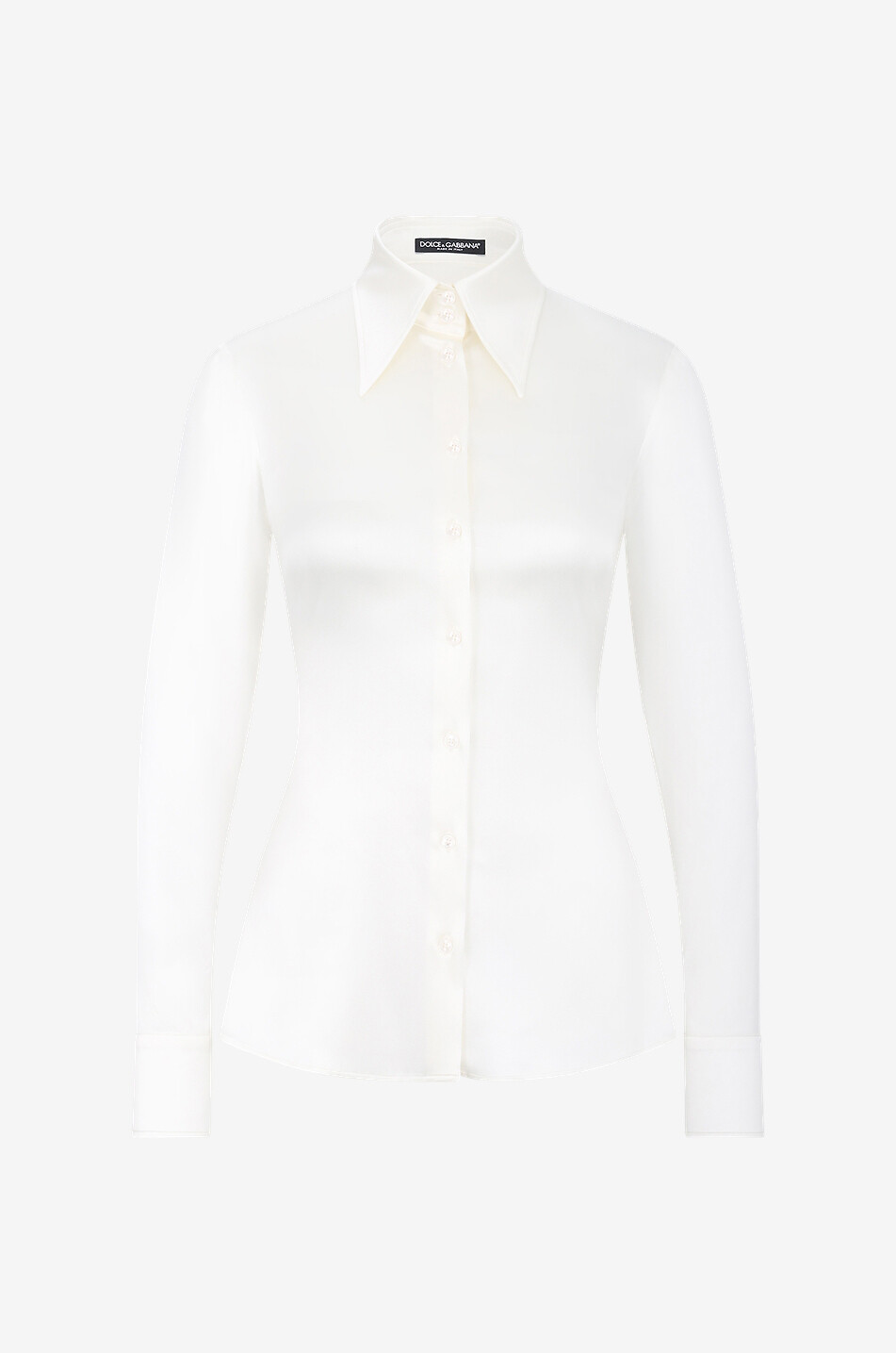KIM DOLCE & GABBANA cinched silk satin shirt