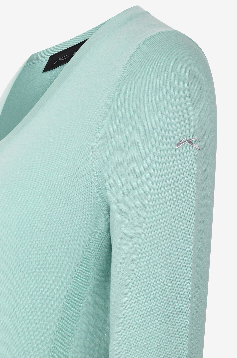 KJUS Pull ajusté à col V en laine Shine Femme VERT CLAIR 3