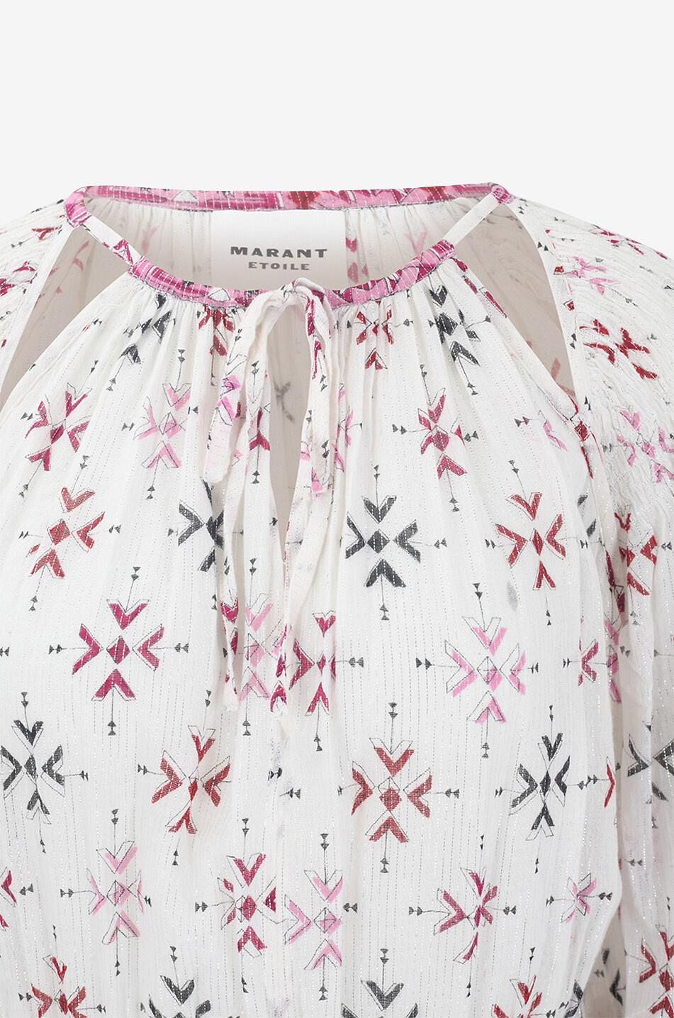 MARANT ETOILE Robe midi en coton et lurex Fratella Femme BLANC 3