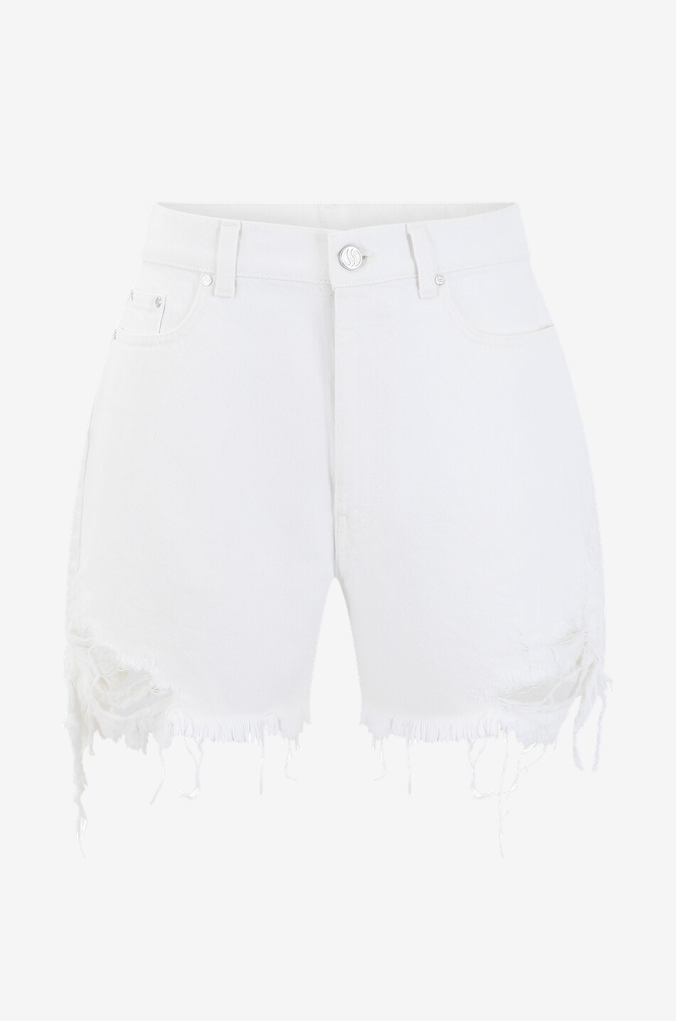 Short en denim vielli brodé Hearts