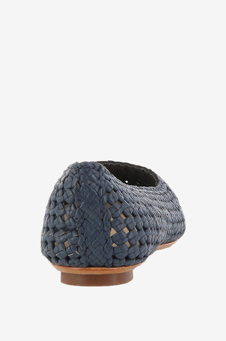 DRAGON Ballerinas aus echtem Leder Flower Damen BLAU 4