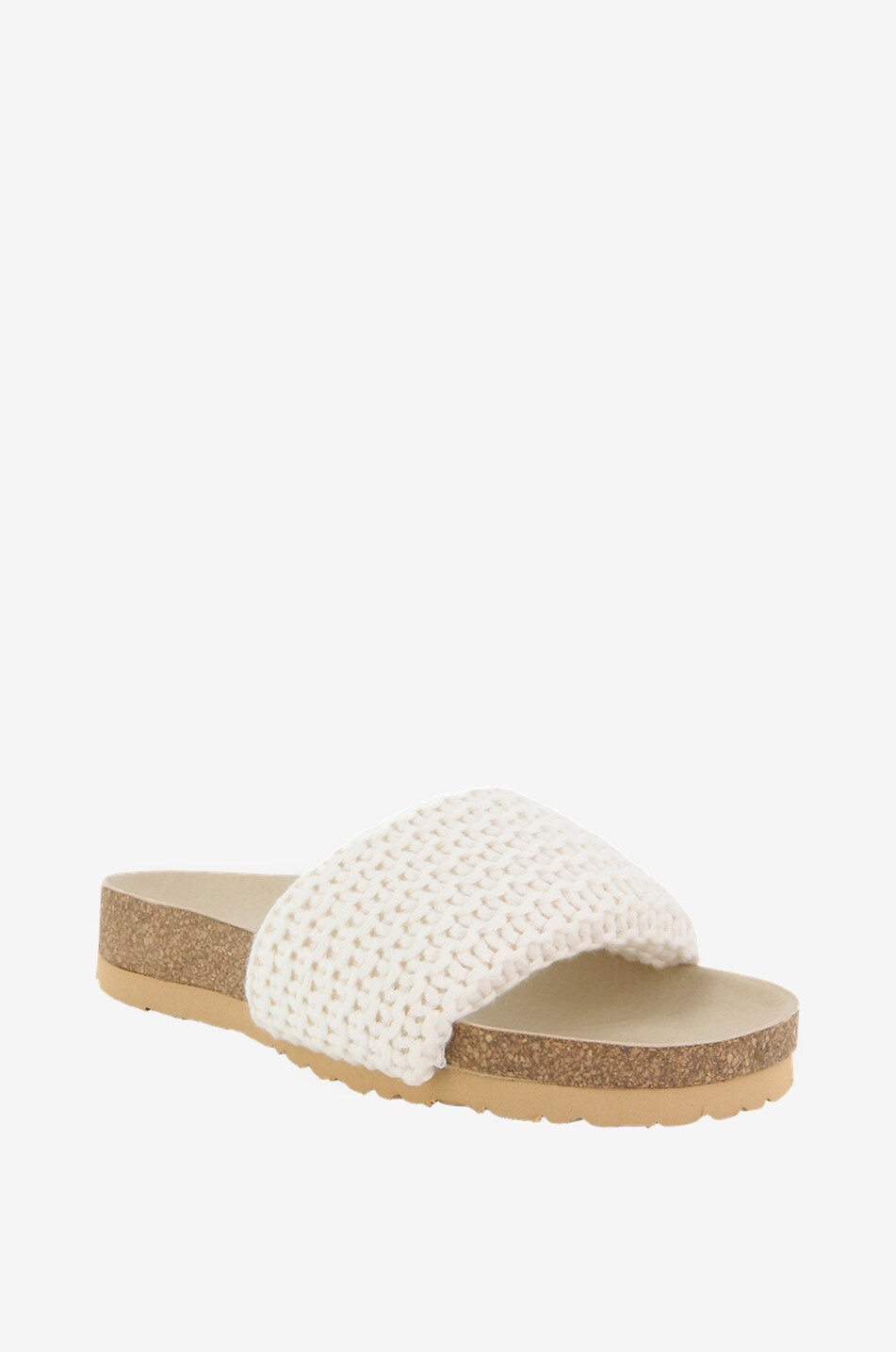 Minimalist cotton and wool knit flat mules