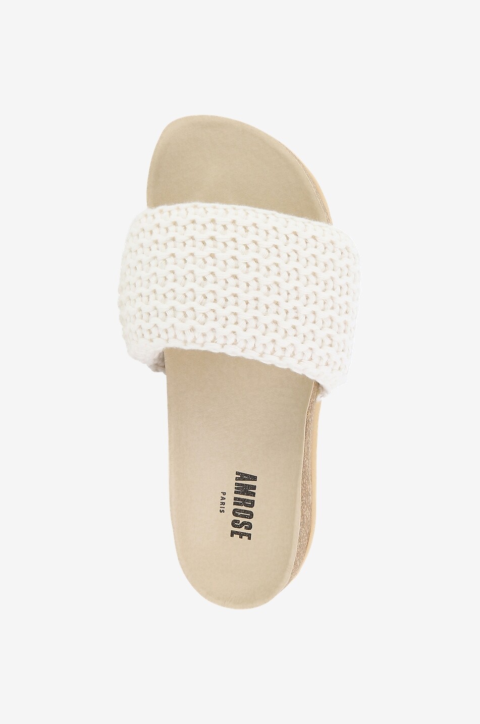 Minimalist cotton and wool knit flat mules