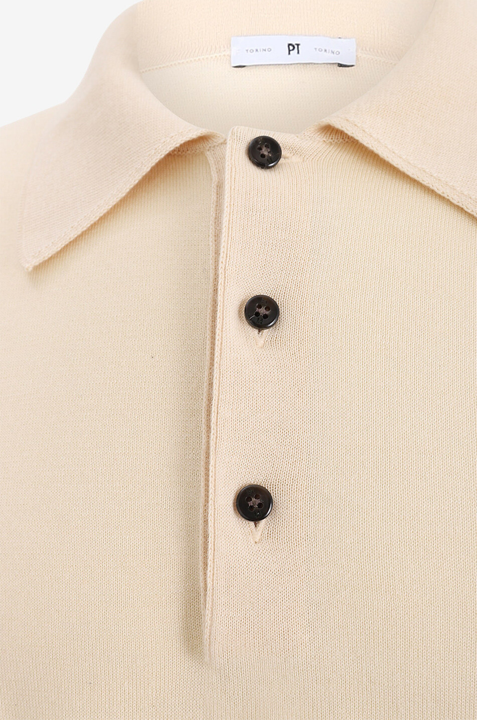 PT TORINO COLLECTION Polo à manches courtes en coton et soie Homme BLANC CASSE 3