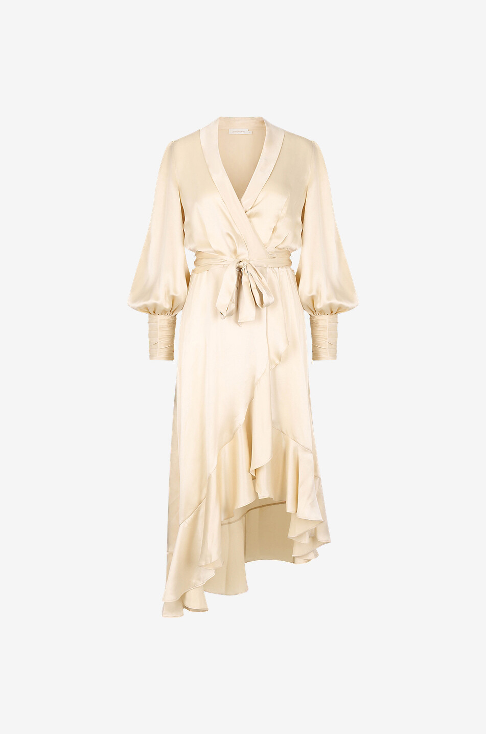 Asymmetrisches Satin-Wickekleid