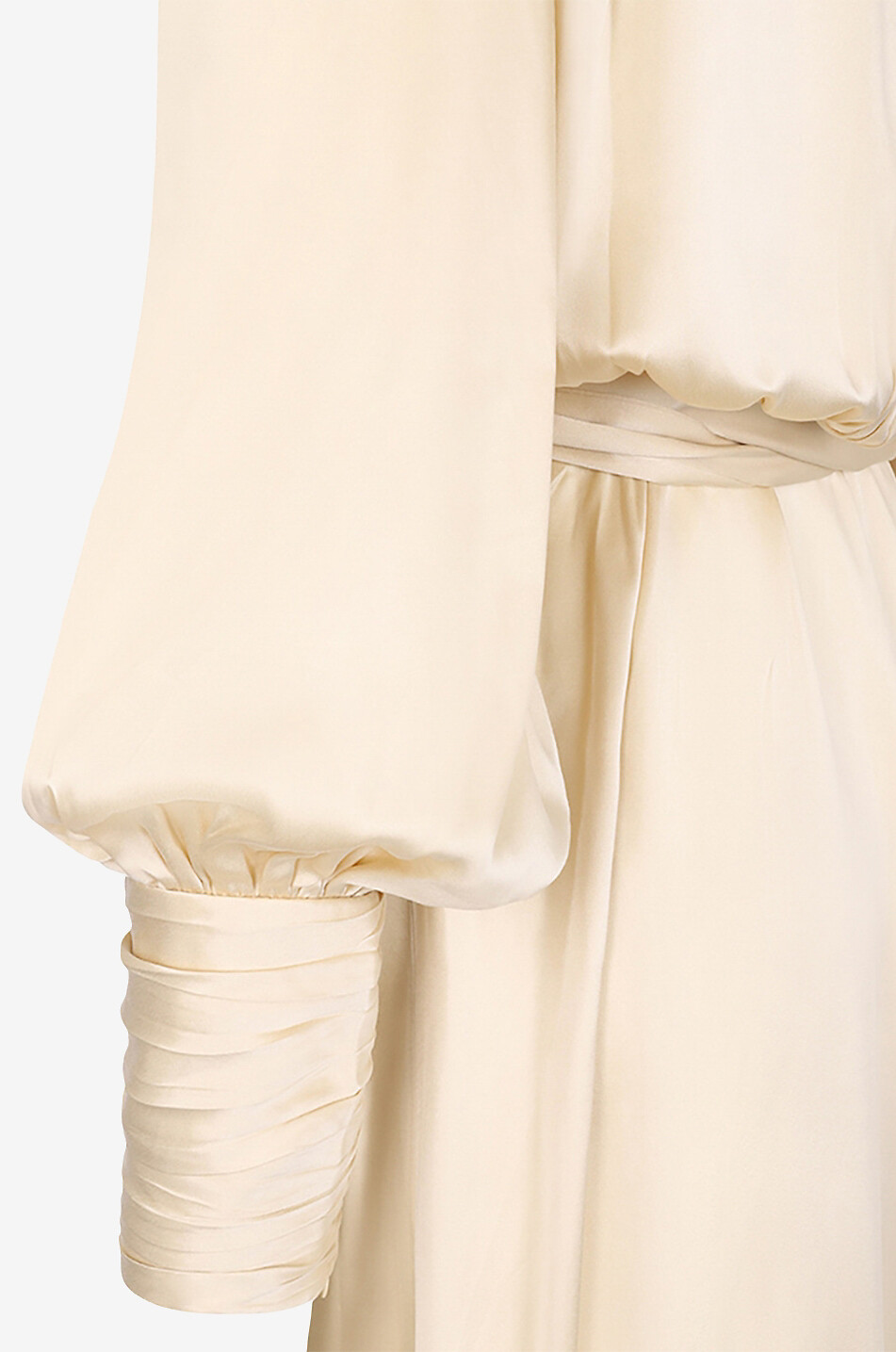 Asymmetrisches Satin-Wickekleid