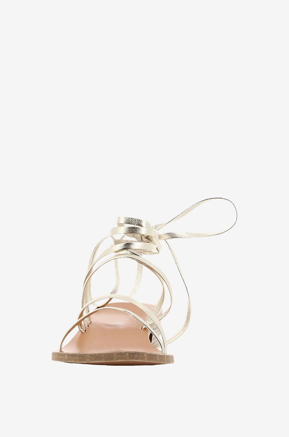 Schnürsandalen aus Metallic-Leder mit Absatz Hara Heel