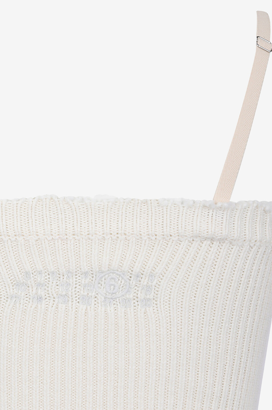 Frayed cropped knit top with removable straps