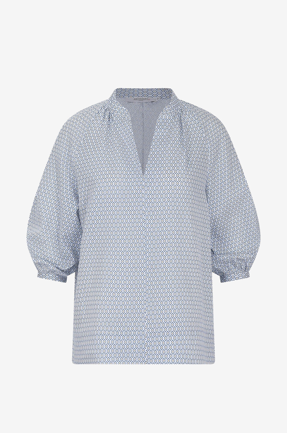 Bluse mit 3/4-Ärmeln aus Leinen und Baumwolle Katharina