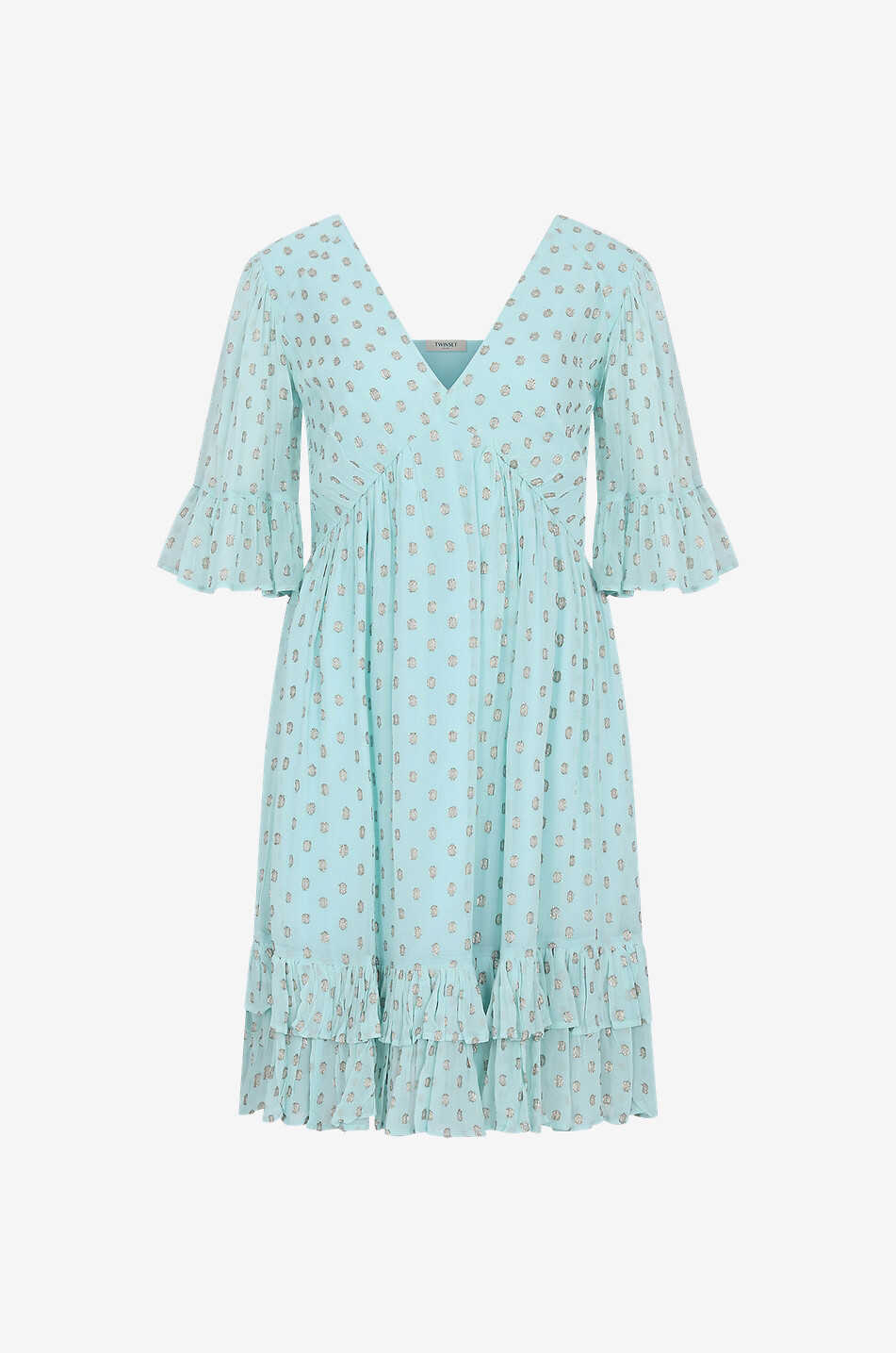 Robe courte en georgette fil coupé