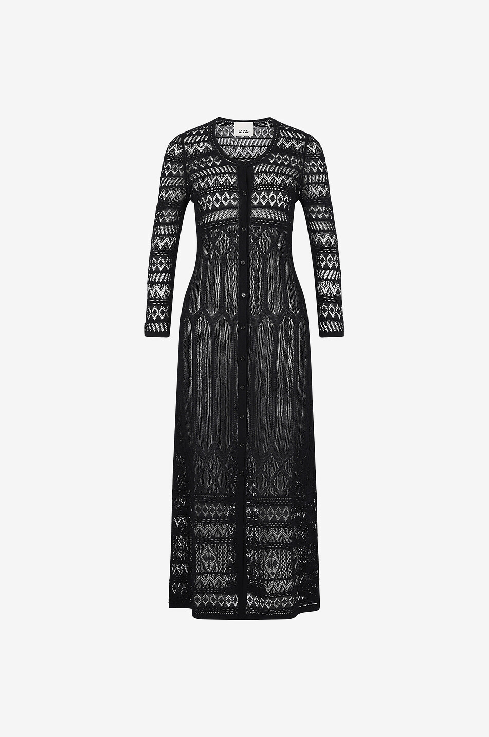 ISABEL MARANT Atedy long buttoned crochet lace dress Women BLACK 1