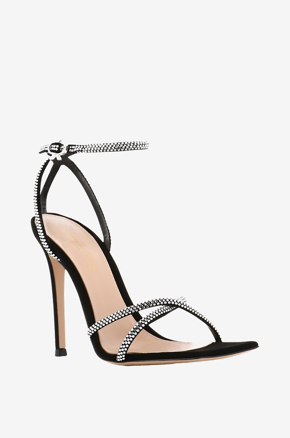 Wildledersandalen mit Kristallen und Absatz 105