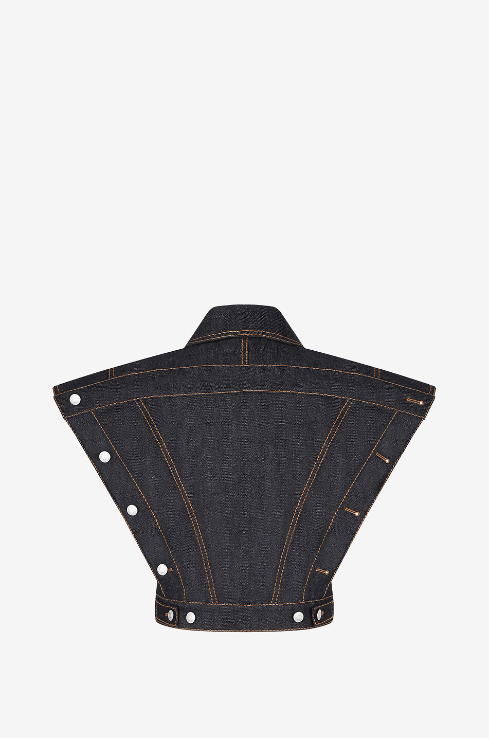 ALEXANDER McQUEEN Jeansjacke mit kurzen Rüschenärmeln Damen DUNKELBLAU 2