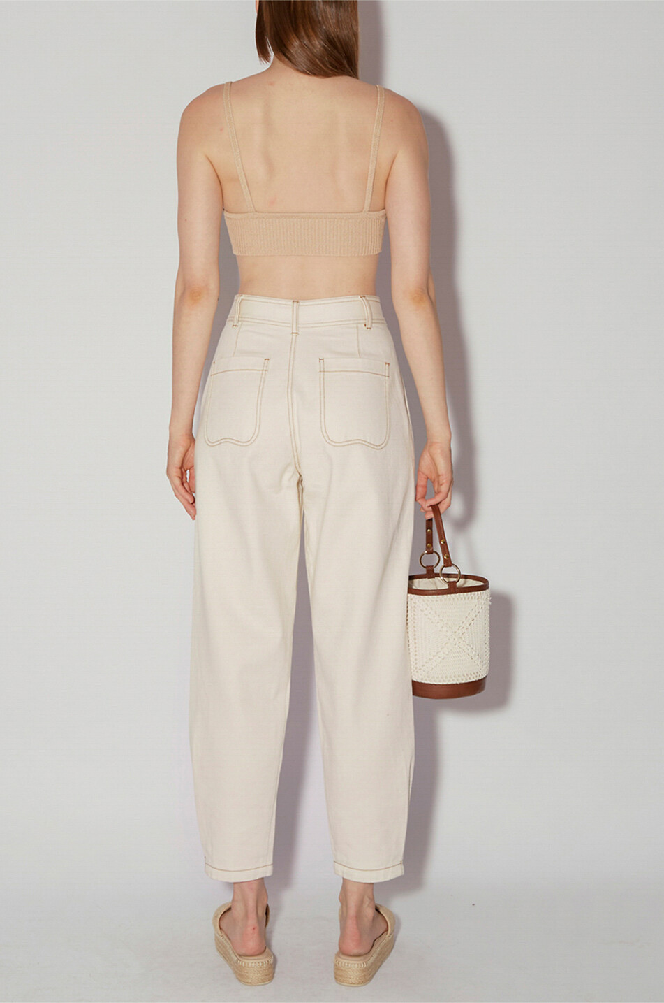 MAGALI PASCAL Jean boyfriend en coton Emanuelle Femme Beige clair 5