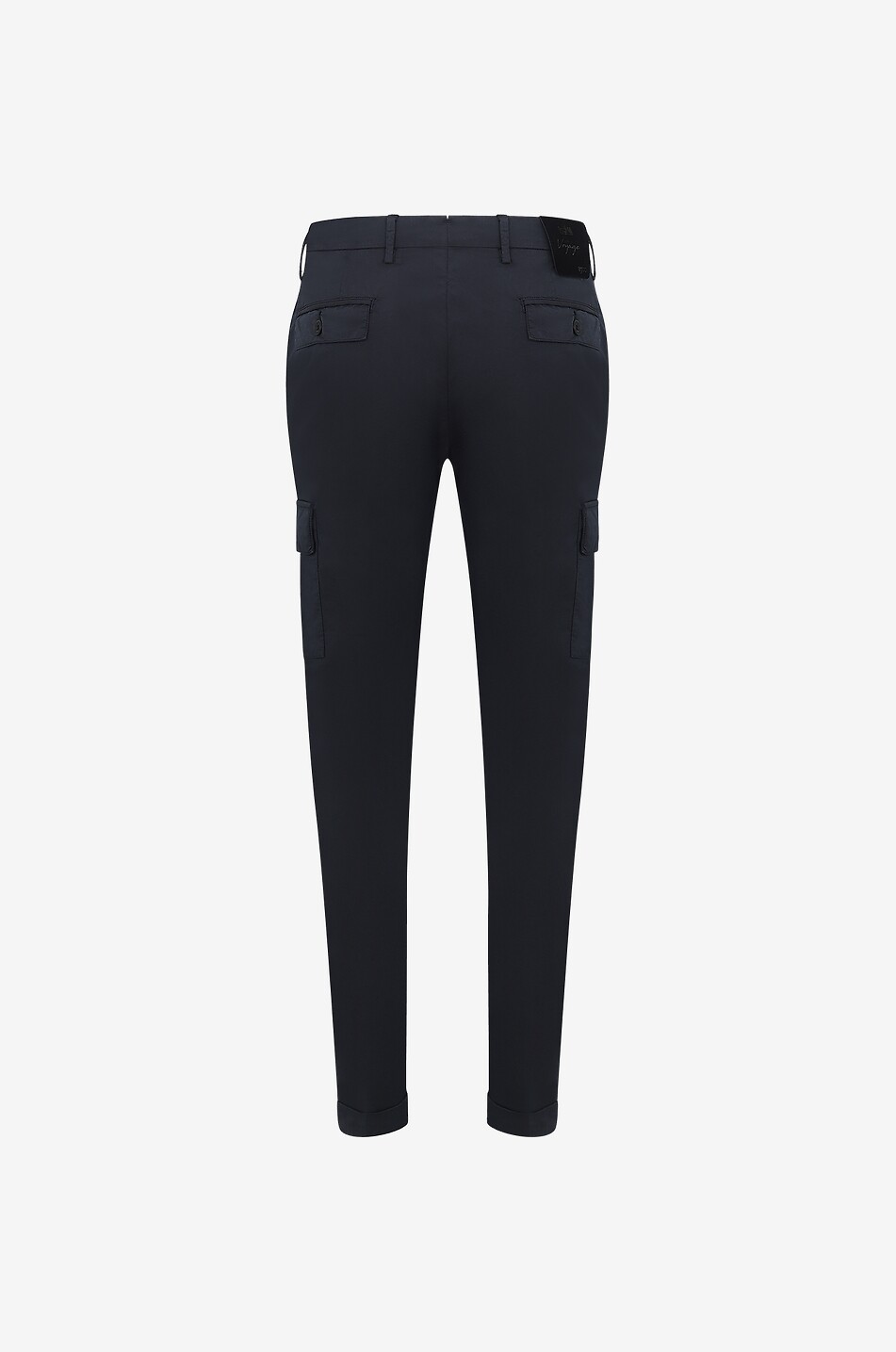 B SETTECENTO Cotton slim fit cargo trousers Men DARK BLUE 2