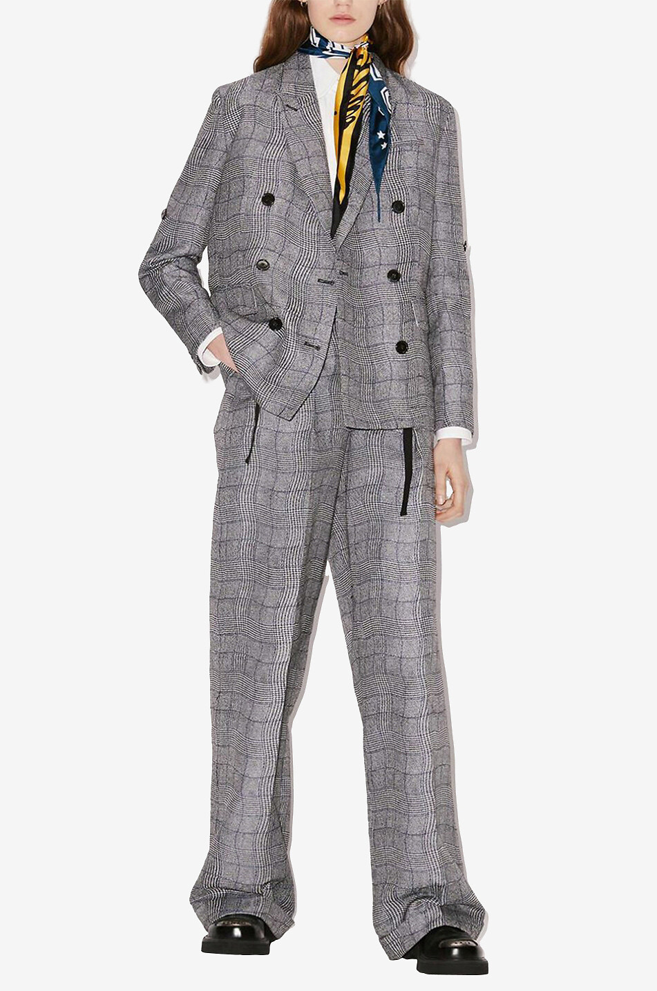 KENZO Gerade geschnittene Hose Wavy Check Damen GRAU 3