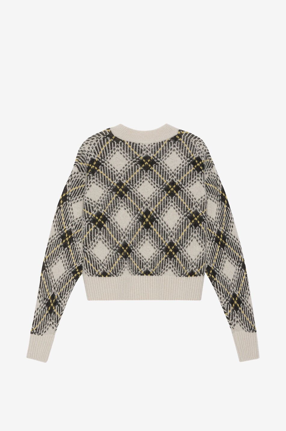 Verkürzter Jacquard-Pullover mit Rautenmotiv