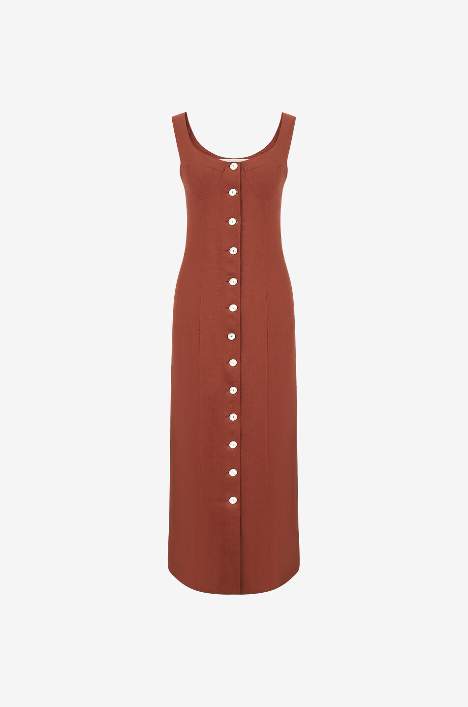 Alice long linen bustier dress