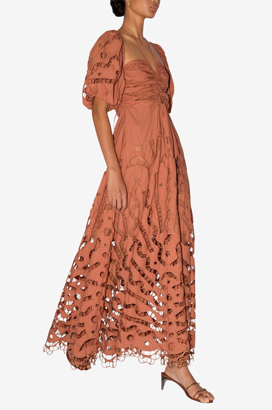 Robe longue en coton Flores