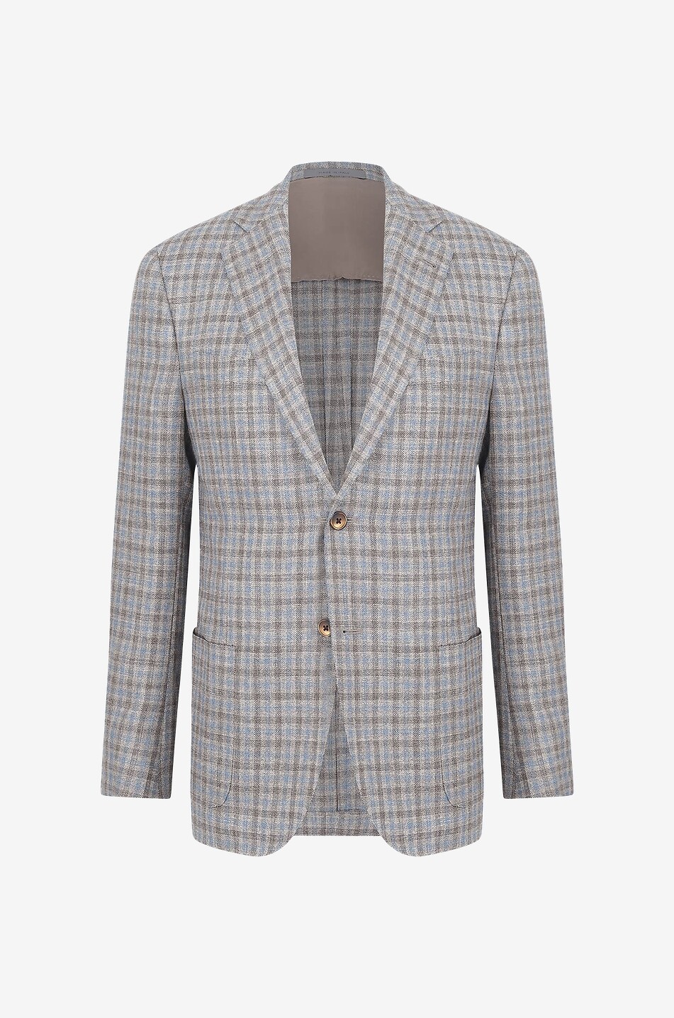 Gate checked wool and silk blazer