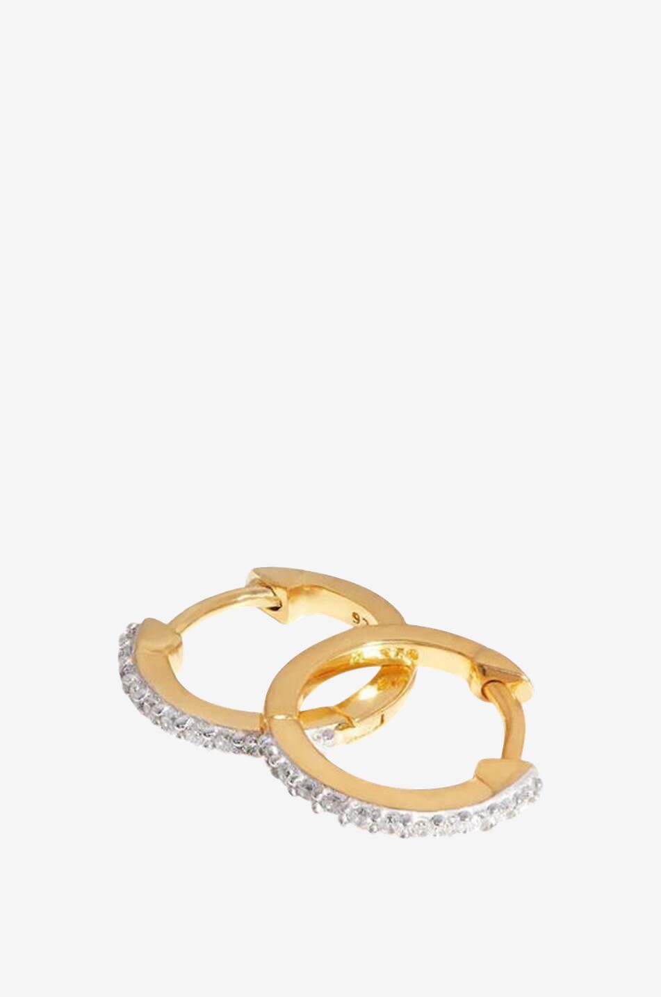 MISSOMA Créoles dorées avec zircon Classic Pave Huggies Femme DORE 2