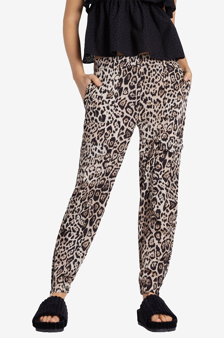 CAMBIO Cargohose mit Leopardenmotiv Kathi Damen BUNT 2