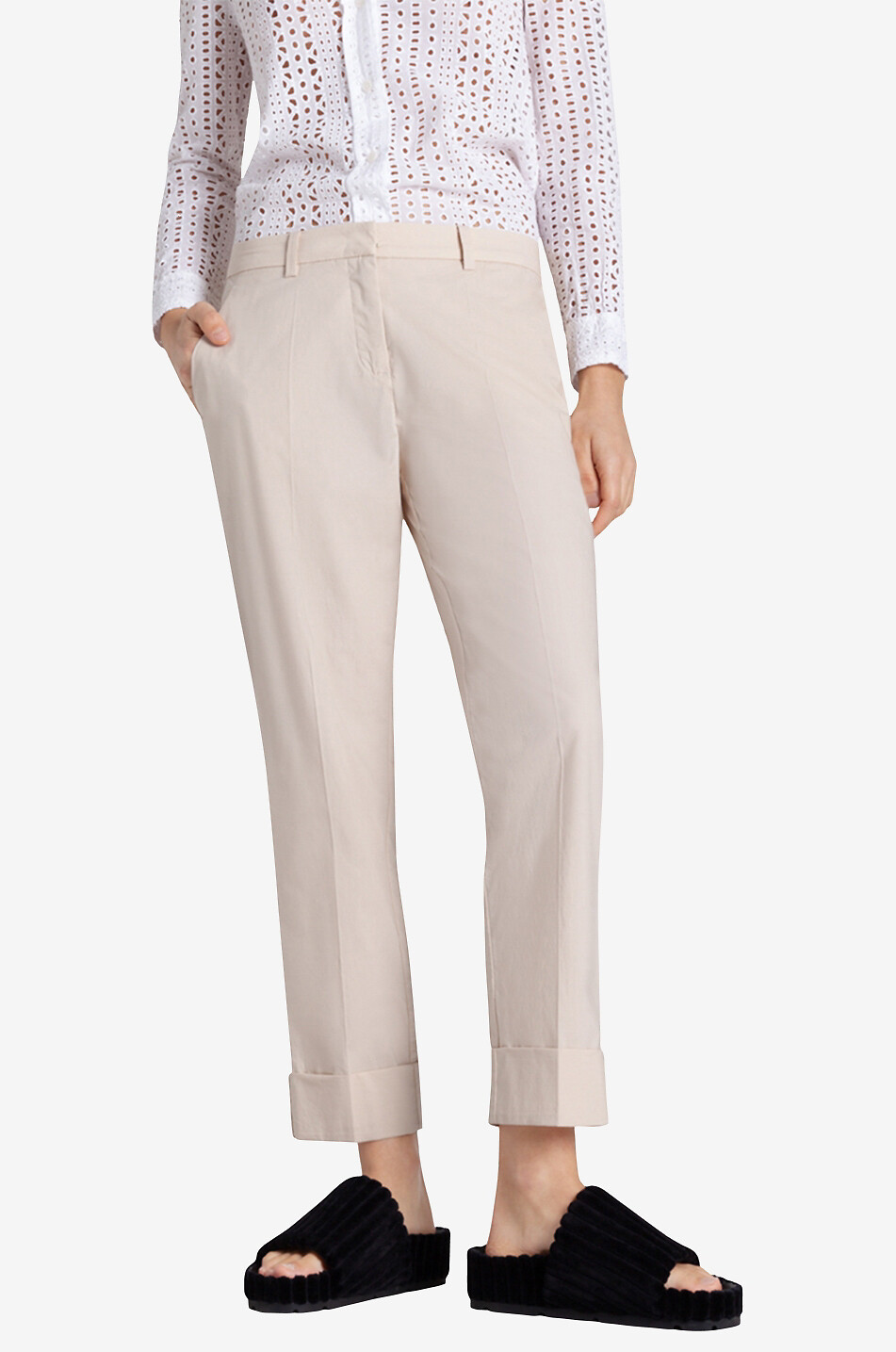 CAMBIO Pantalon chino en coton Krystal Femme Beige clair 2